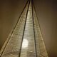 Conical stainless steel wire table lamp, vintage 80's