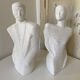 Duo Man Woman Plaster Busts - Style of Lindsey B. Balkweil