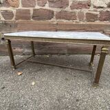 Louis xvi empire style coffee table in gilded bronze 1950