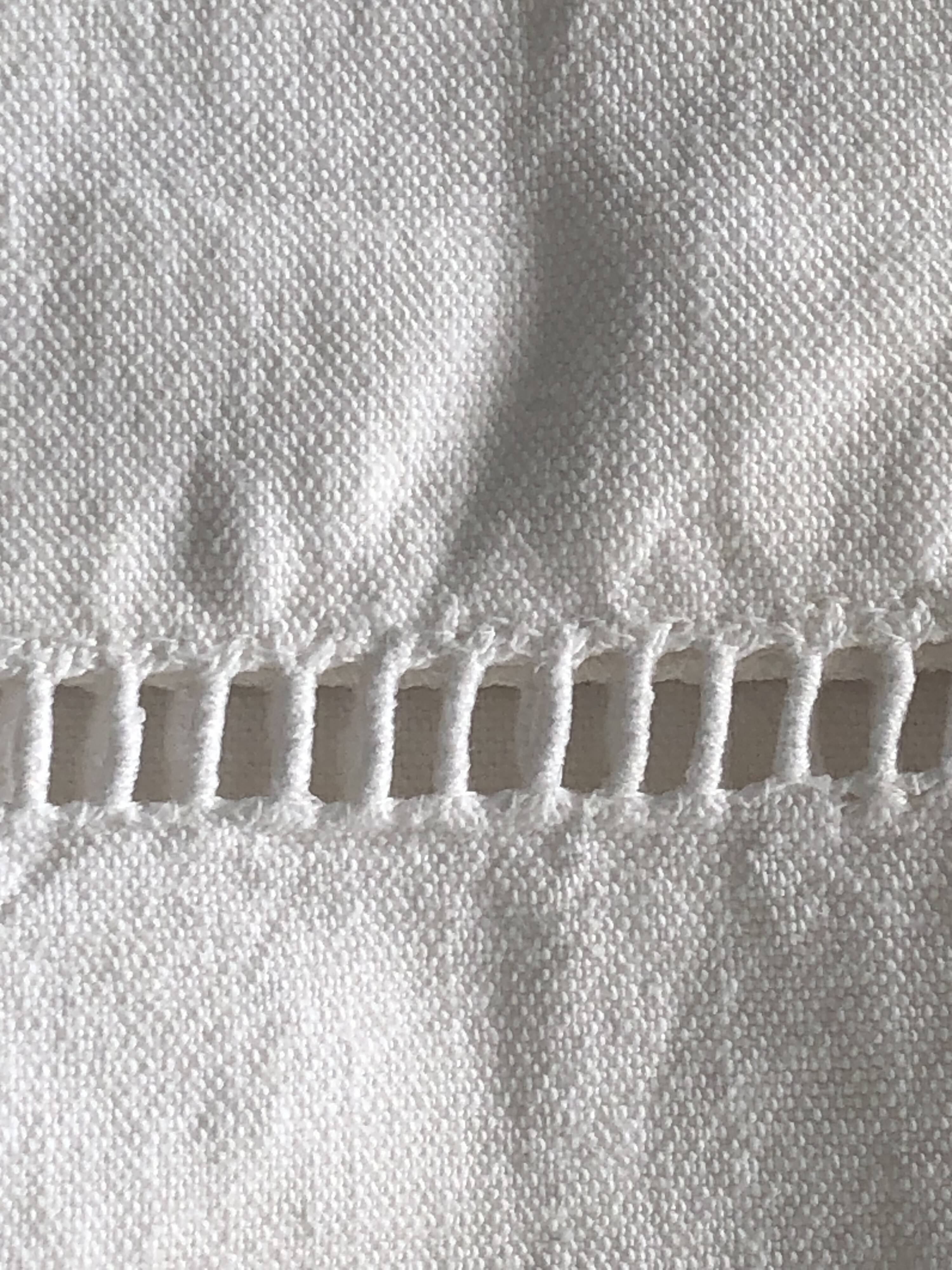 Lot de 2 draps anciens en toile blanche