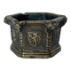 Gothic style bronze ashtray in the shape of a well with heraldic motifs by Max Le Verrier