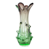 Green vase, Murano glass, 1960s, made in Italy