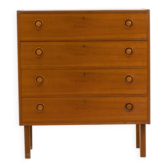 Vintage Scandinavian teak chest of drawers 1960 Sweden