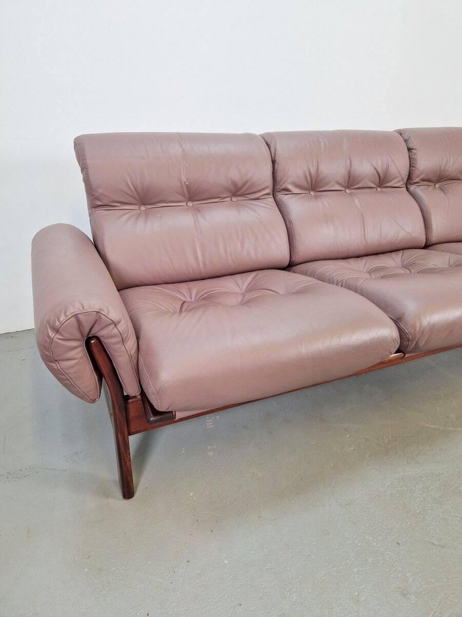 Vintage Teak Leather Sofa from Coja, Netherlands, 1960s