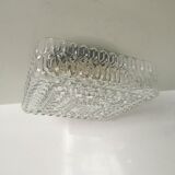 Plafonnier vintage en verre gaufré : éclairage rétro des années 1970