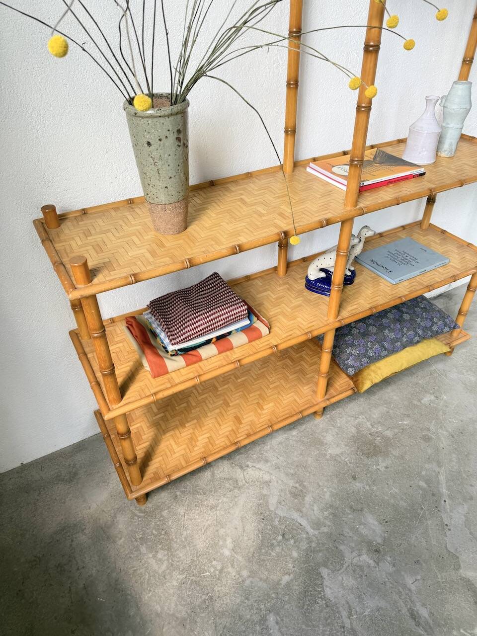 Large rattan shelf 1960