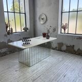 80s lacquered desk and mirror