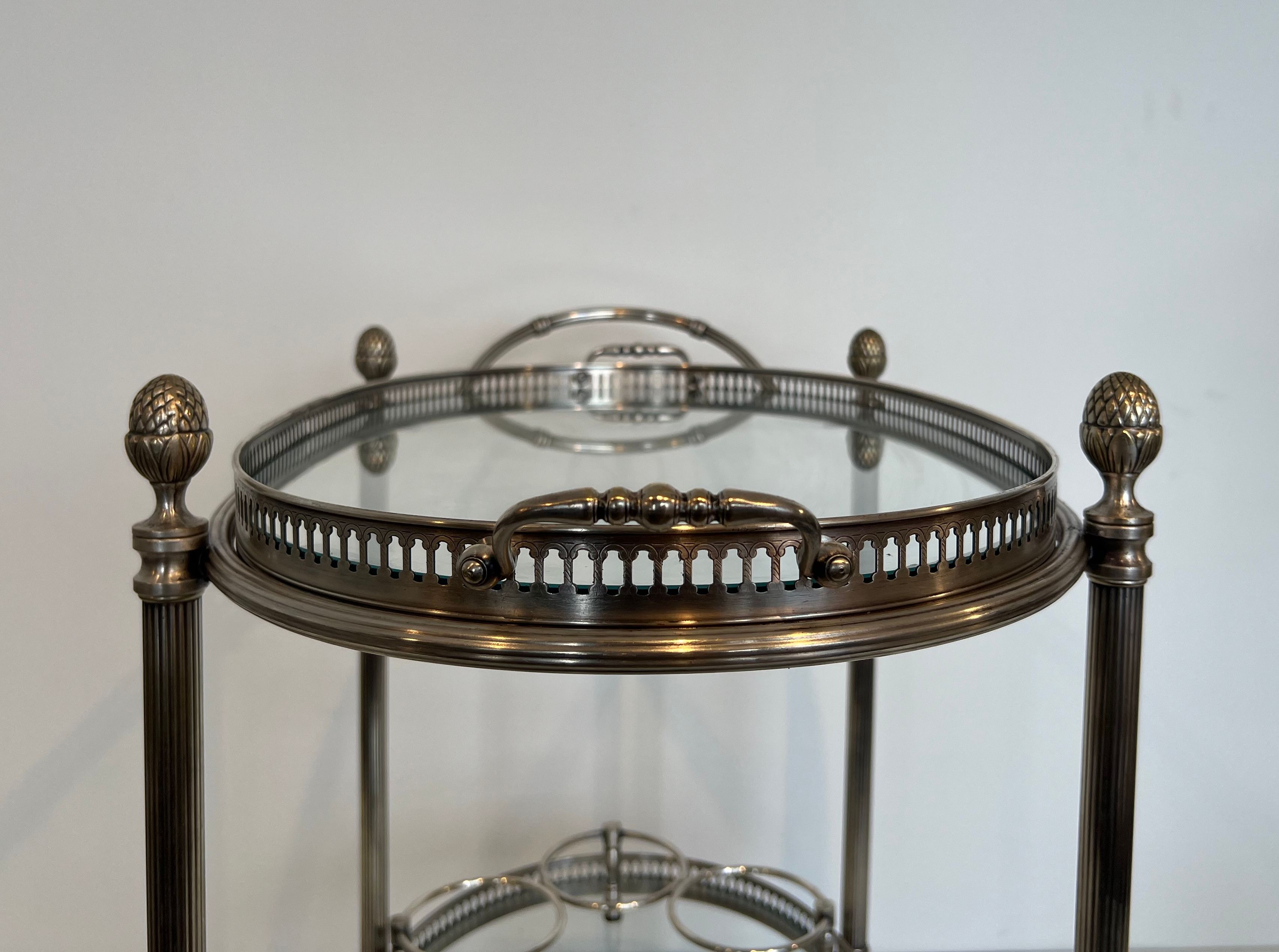 Oval silver-plated brass trolley from Maison Baguès.