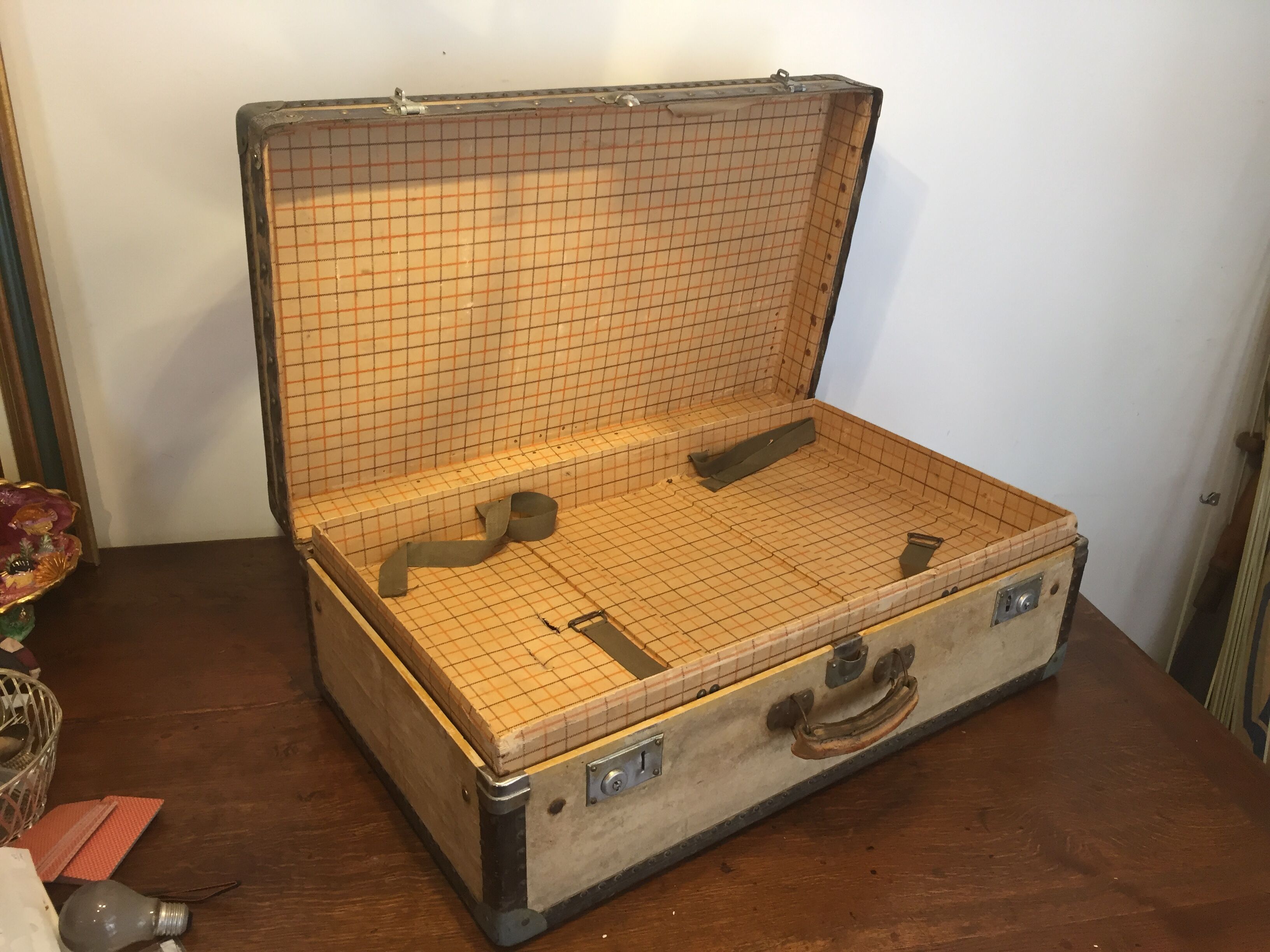 Suitcase wood vellum
