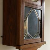 Antique art deco original f.m.s. Mauthe oak wall clock, Germany 1930s