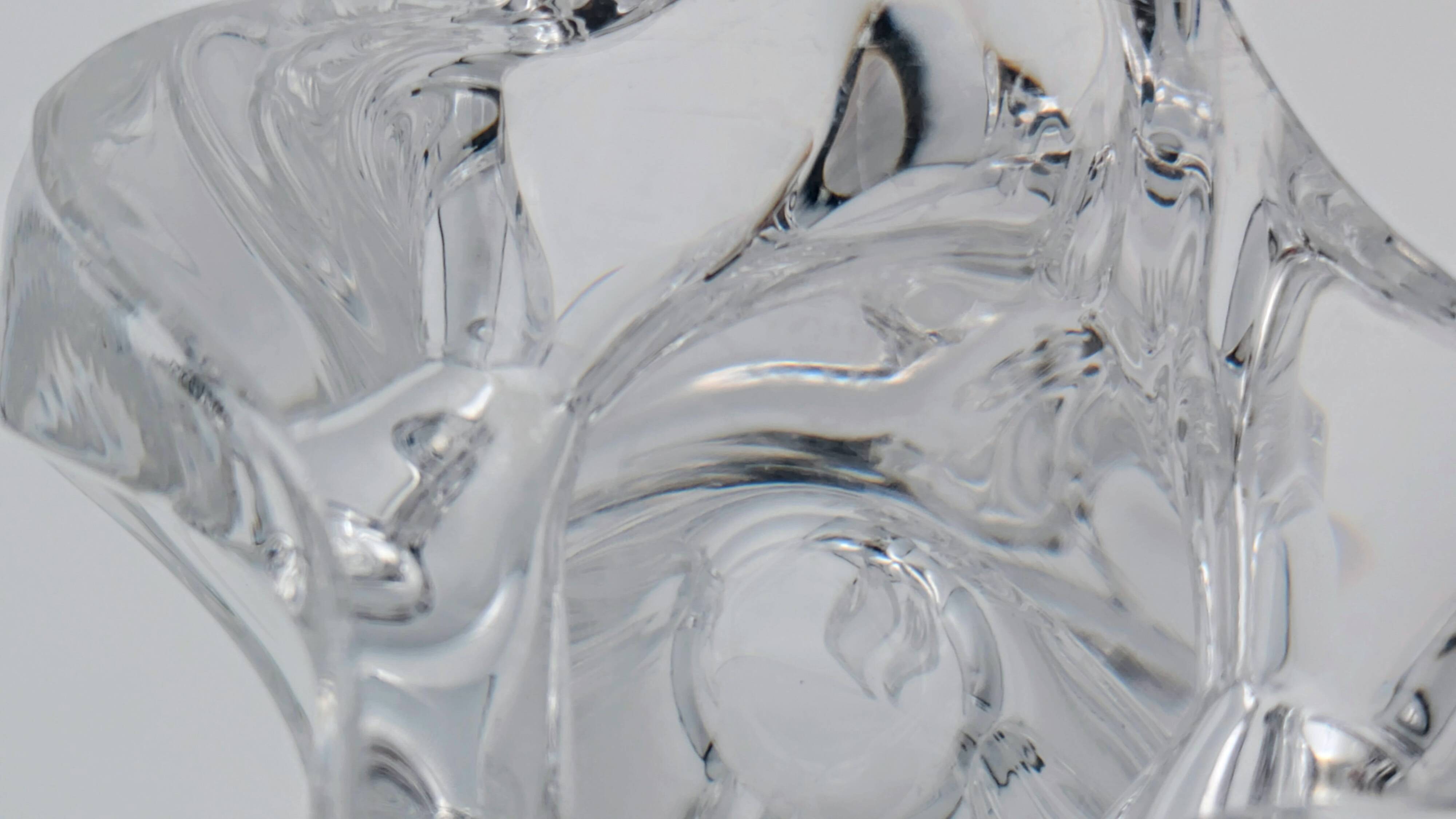 Large Pressed-Moulded Glass Vase "Swan" - Art Deco Style