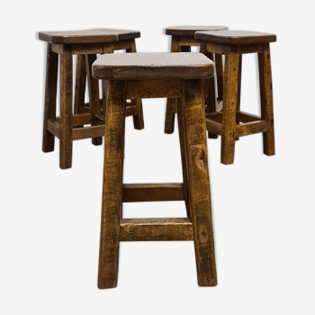 Set of 5 brutalist stools, 1970