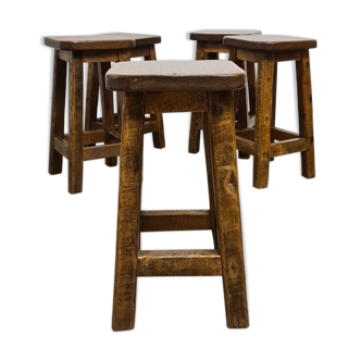 Set of 5 brutalist stools, 1970
