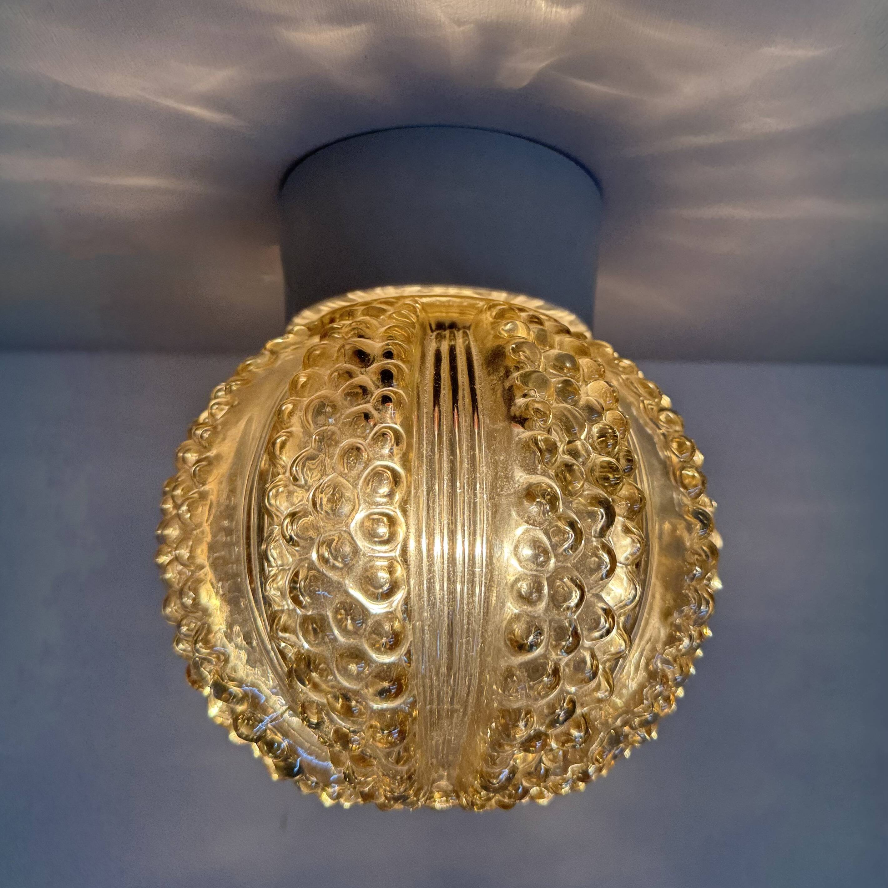 Vintage glass bubble ceiling lamp , 1970s