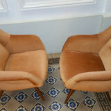 Pair of chairs sculptural vintage restored 60 years