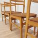 Set of 4 Vintage Branko Ursic Dining Chair: 1970s Scandinavian Wood & Brown