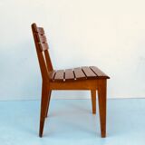 Suite of 6 oak chairs 1960