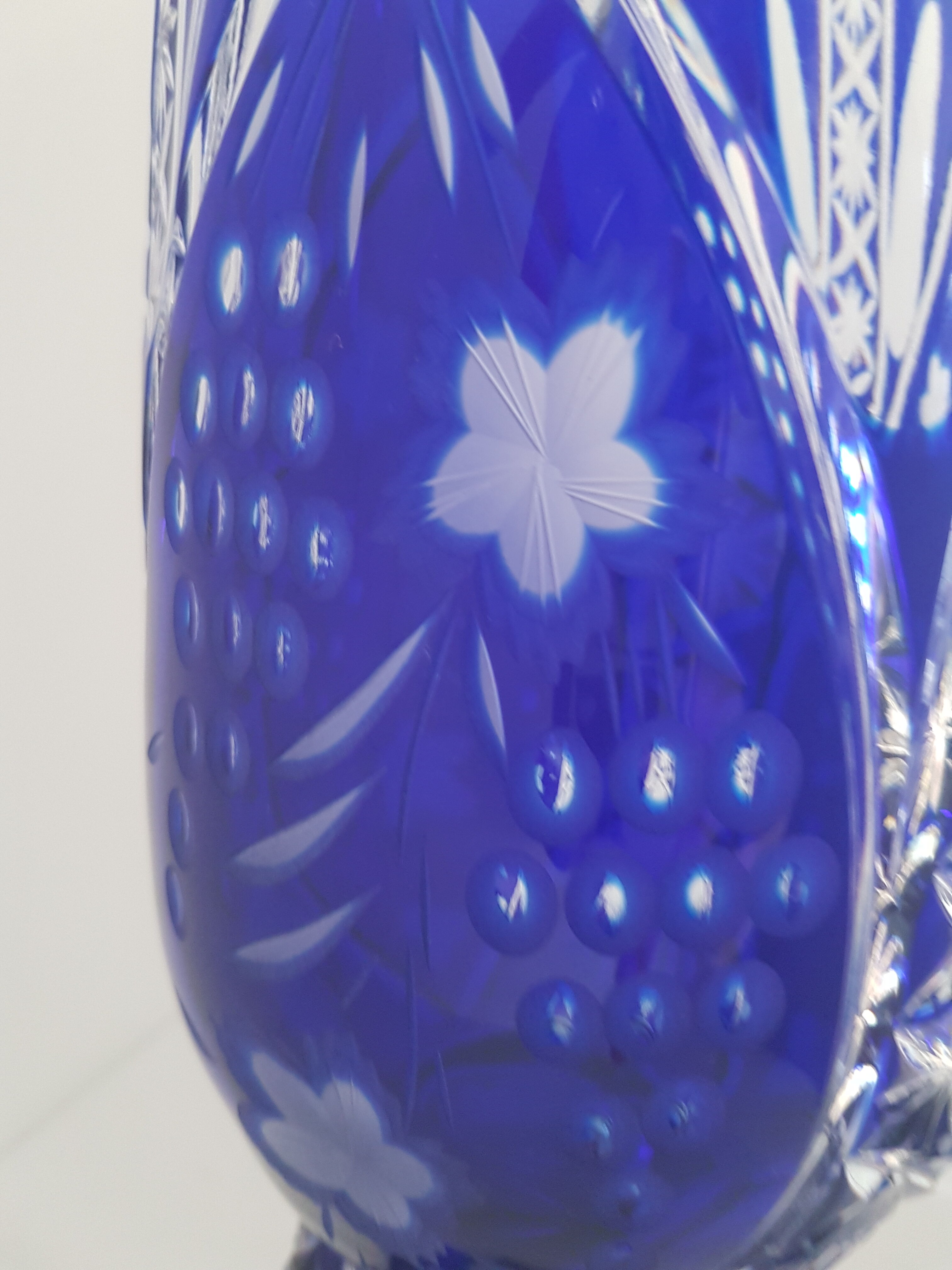 Vase bleu cristallery of lorraine - large model