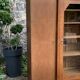 Art deco glass china cabinet in burr walnut 1930