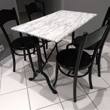 Table Bistro marble and 4 chairs Baumann