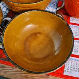 Set of 3 ceramic salad bowls varnished workshop aegitnat de vallauris around 1950