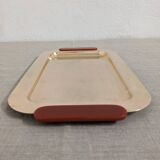 PM Italy brass and bakelite trays and bowl, 1960s-70s