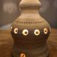 Vintage ceramic lamp with cut-outs by Georges Pelletier.