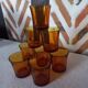 Set of 8 amber Duralex tumbler glasses + 1 free