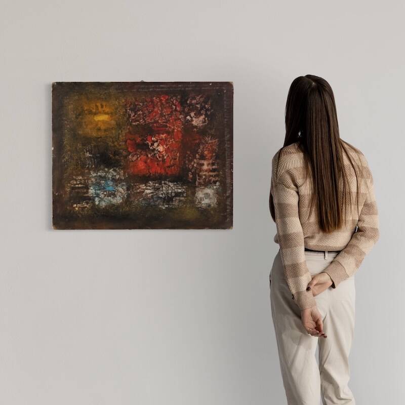 Peinture abstraite américaine signée J. Wolff