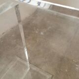 Pair of lucite, plexiglass end tables 1970