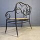 Art nouveau settee no. 2 in bent wood and cane by Thonet Brothers, Austria 1900s