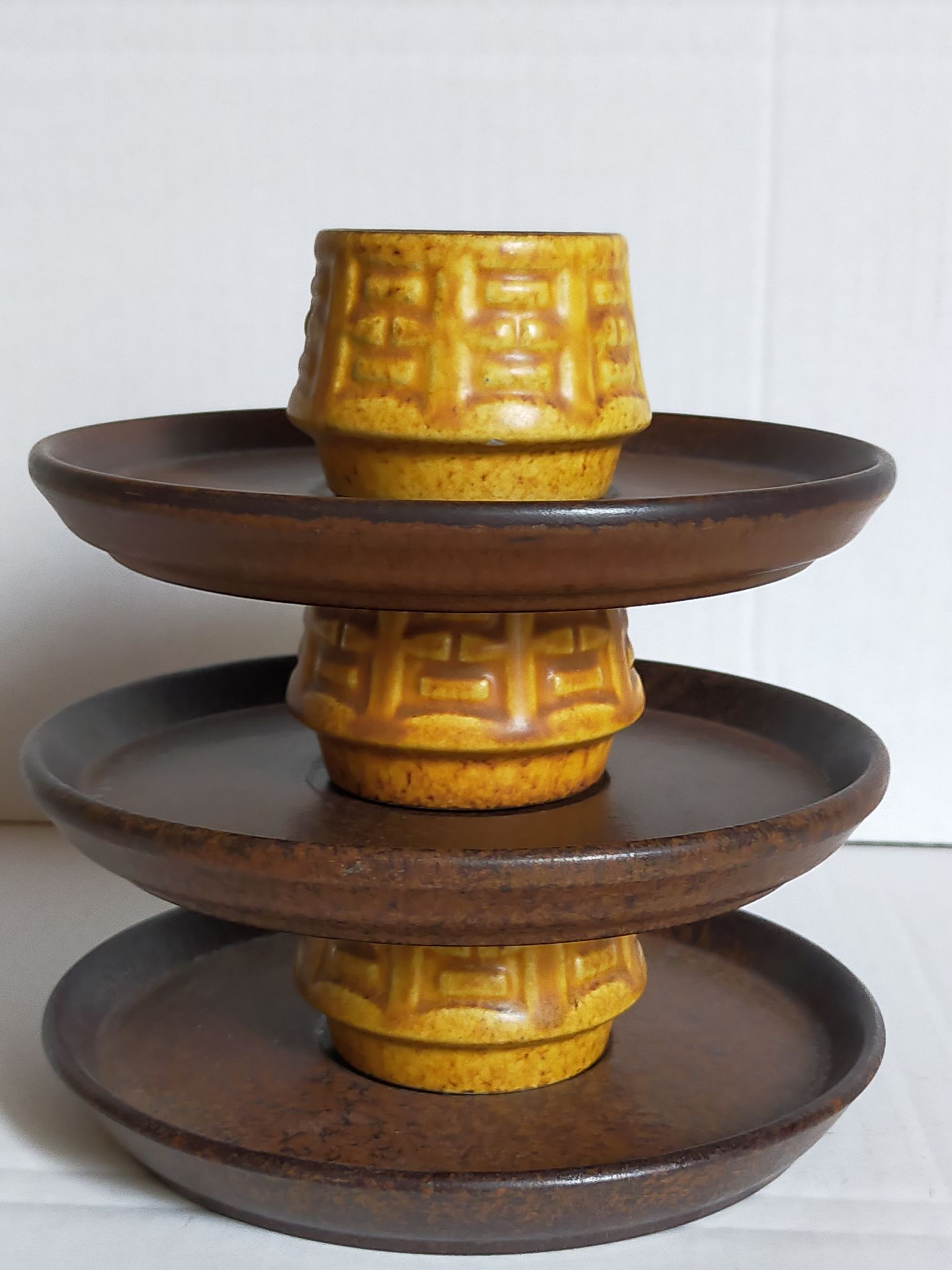 Trois coquetiers céramique ceramano germany années 50