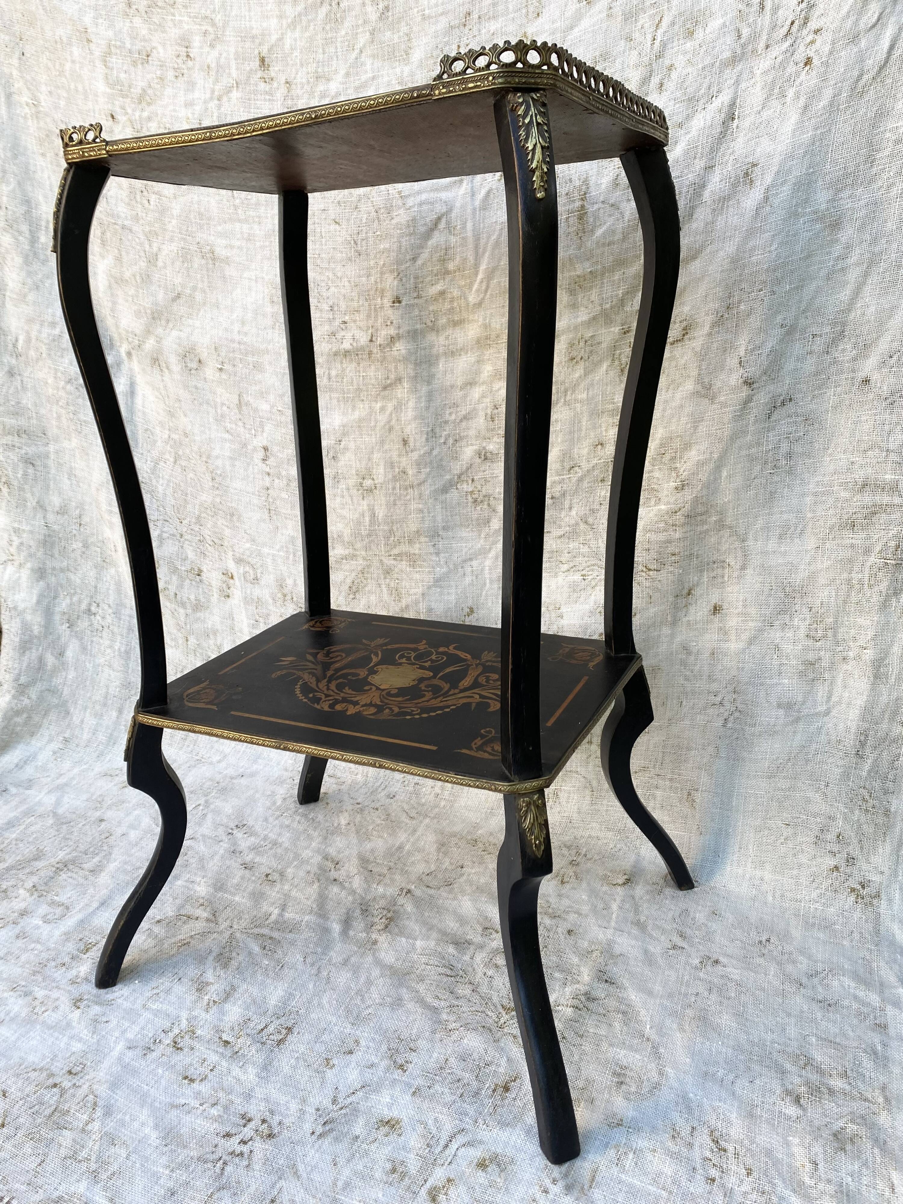 Side table, Napoleon III side table, marquetry