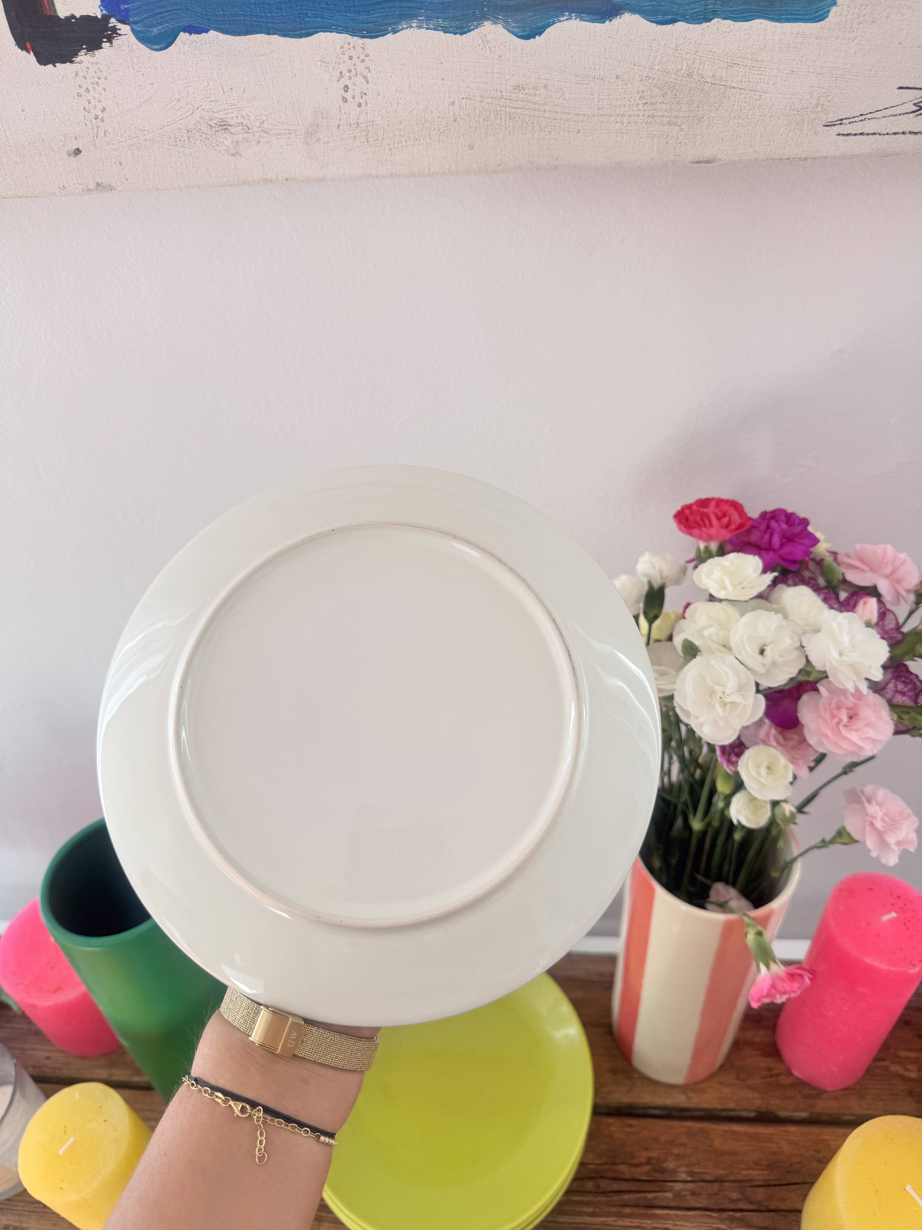 Set of 4 bright green dessert plates