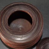 Round natural wooden box with lid for confectionery – Shōwa 20th century.