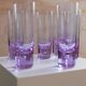 Set of 6 Vintage Alexandrite Purple Crystal Drinking Glasses - Murano Glass, 1970s Italy, Heavy Base