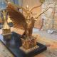 Bronze bass table with eagles