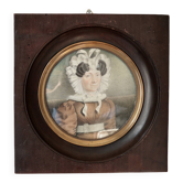 Peinture. Portrait d'ancêtre. 1847. Gouache sur carton.