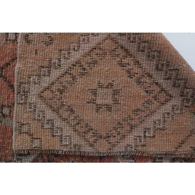 1970s Turkish Hand-Knotted Wool Cotton Red Runner 101x320