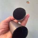 Pair of aluminum candlesticks