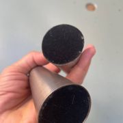 Pair of aluminum candlesticks