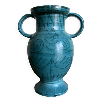 Neoclassical glazed earthenware vase, 1970