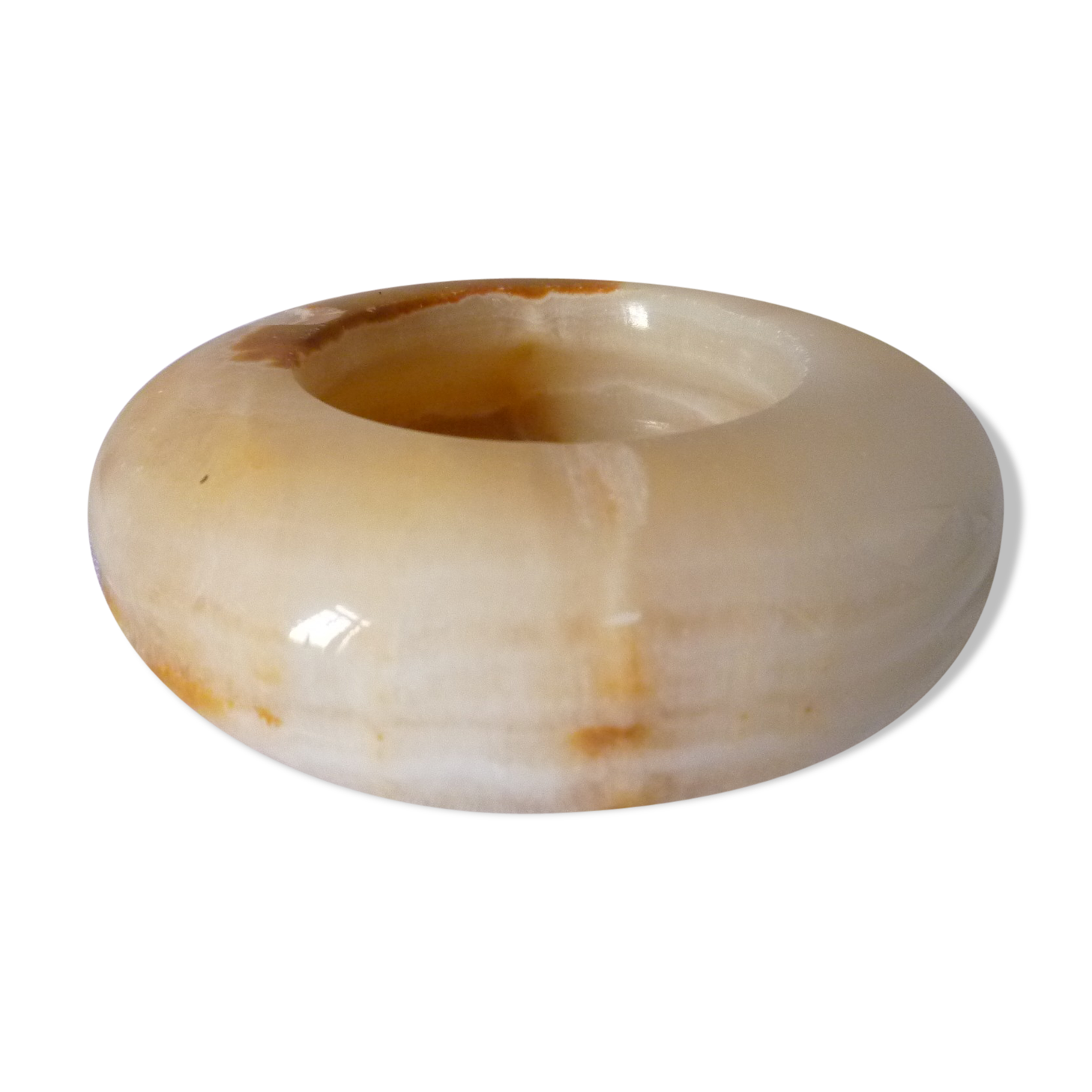 White marble onyx ashtray