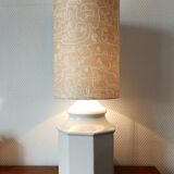Large art deco lamp in cracked ceramic