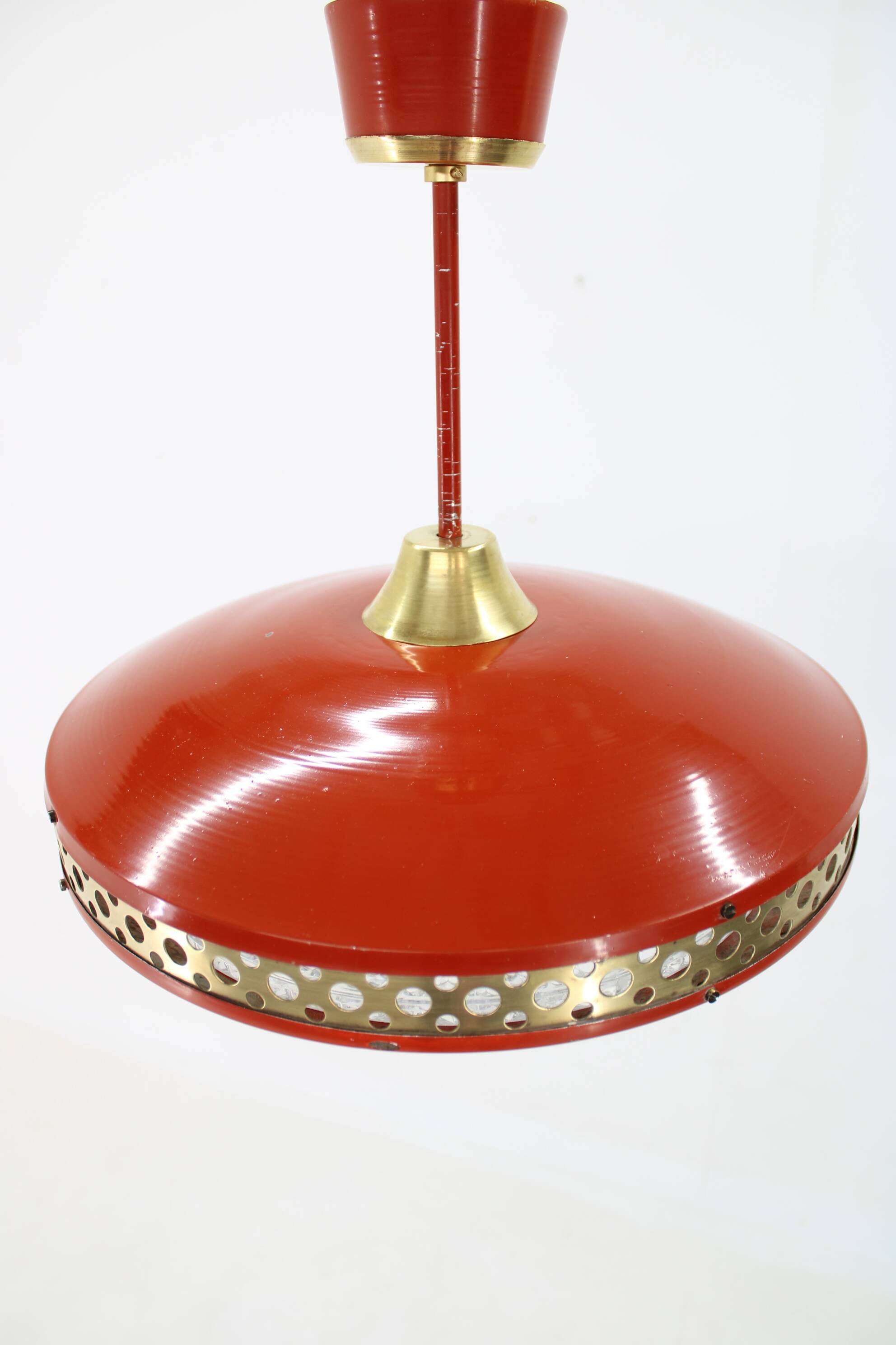 1970s space age metal pendant by ludib bratislava, czechoslovakia