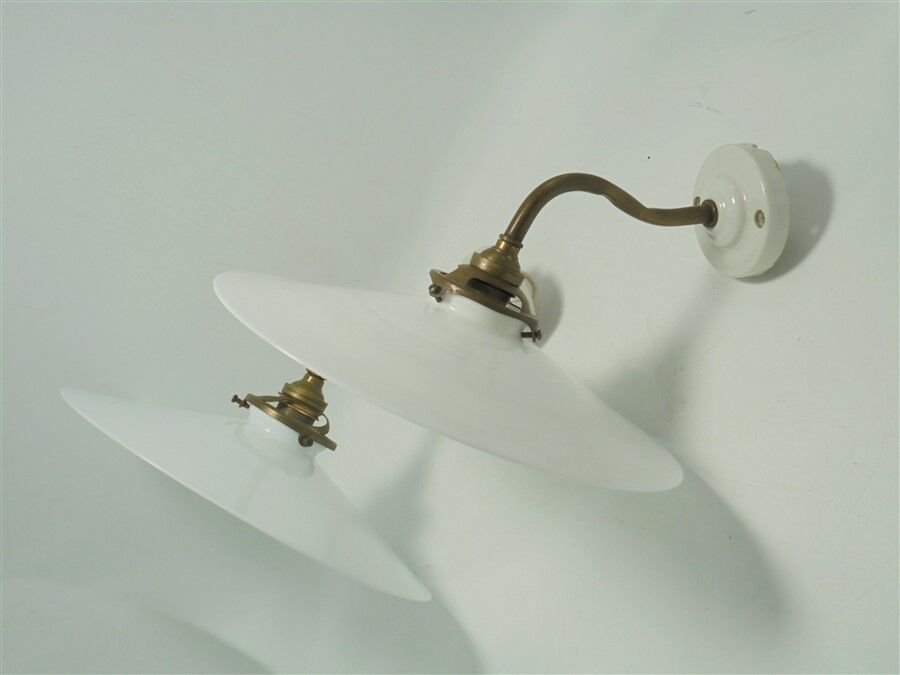 Pair of opaline wall lamps