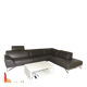 Grey leather corner sofa Roche Bobois, removable.