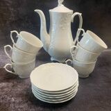 Porcelain cups with bowl and pitcher