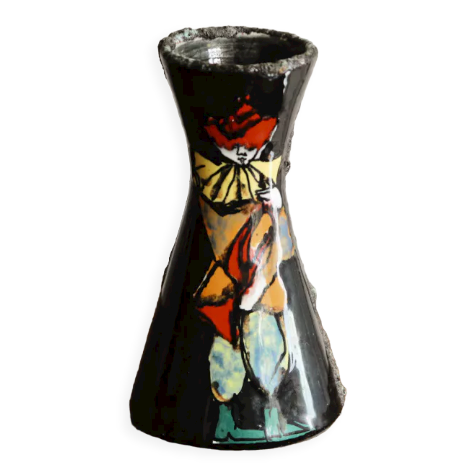 Pierrot diabolo vase, ceramics from San Marino