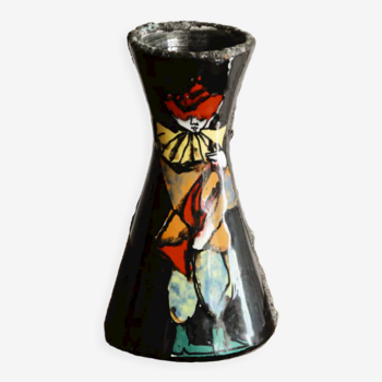 Vase diabolo Pierrot, céramique de San Marino